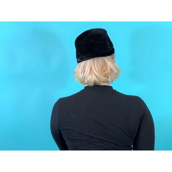 Vintage 1950s Shako Black Rhinestone Glamorous Hat - Picture 9 of 10